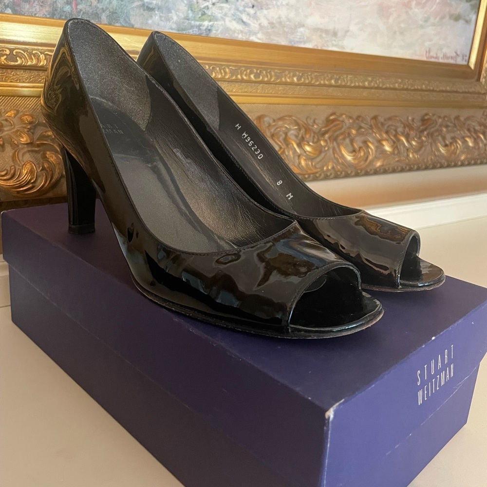 Stuart Weitzman Black Patent Leather Heels (8)